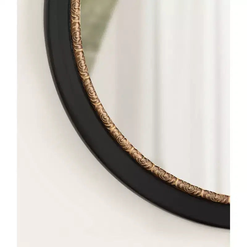 Espejo de pared redondo negro de 26"x26"