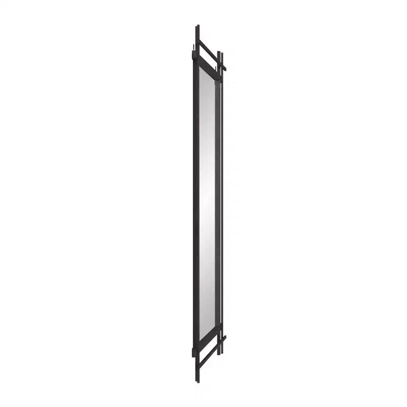 Espejo de pared rectangular con marco ornamentado de hoja de oro de 27"x38": Estilo moderno, marco de poliuretano, no requiere montaje