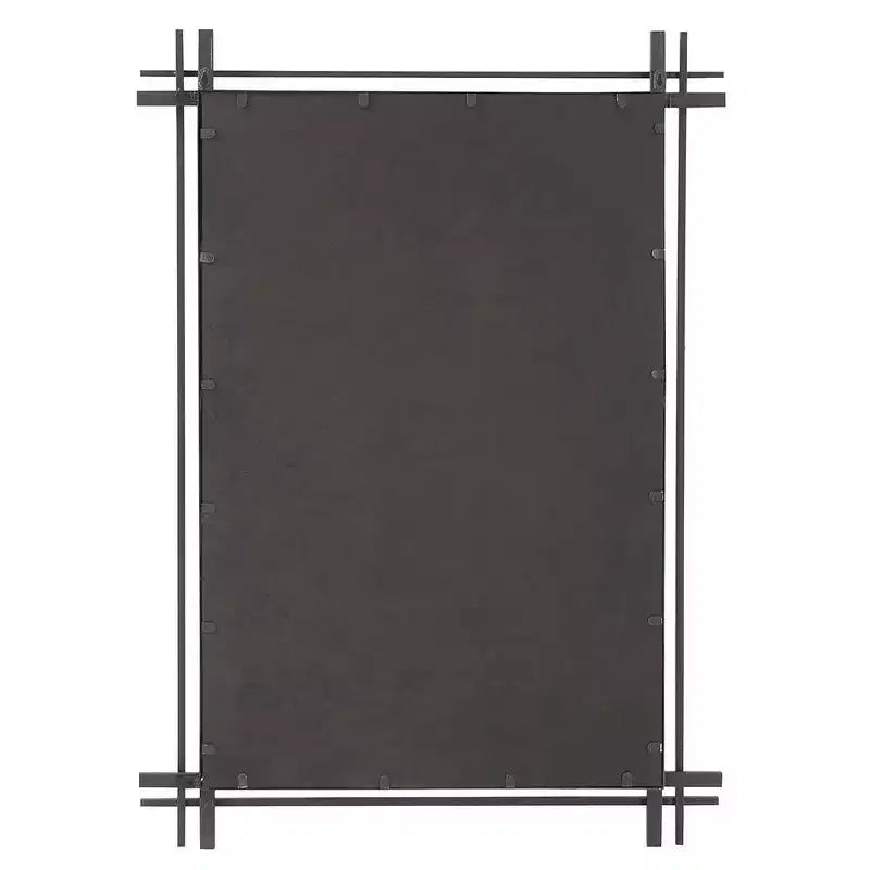 Espejo de pared rectangular con marco ornamentado de hoja de oro de 27"x38": Estilo moderno, marco de poliuretano, no requiere montaje