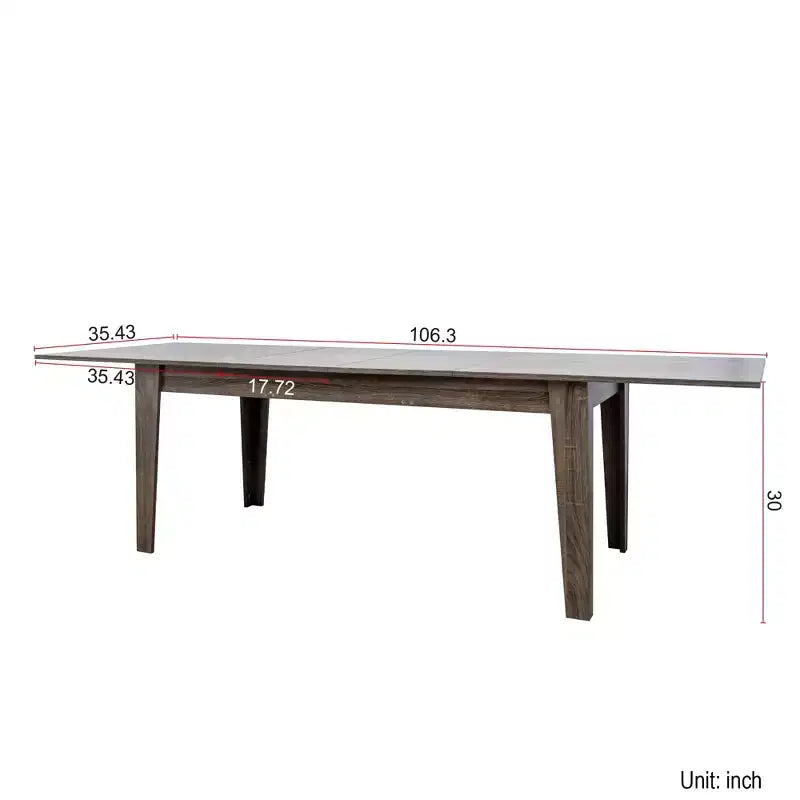 Mesa de Comedor Grande Extensible, Mesa de Comedor Rectangular Moderna Expandible con Patas de Madera para Sala de Estar, Cocina, Comedor