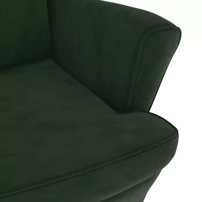 Sillón de terciopelo verde oscuro - Silla decorativa estándar de madera contrachapada