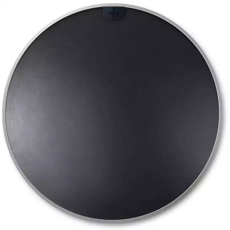 Espejo de vanidad de baño de metal plateado redondo moderno montado en la pared