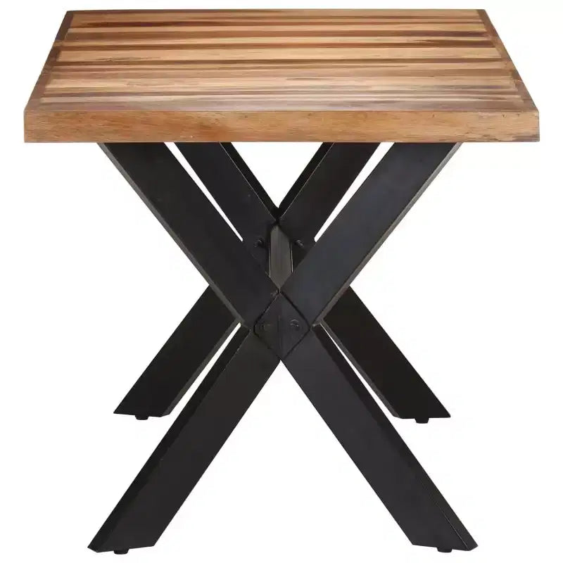 Mesa de comedor de madera maciza de acacia color miel 140 x 70 x 75 cm - 160 x 80 x 75 cm