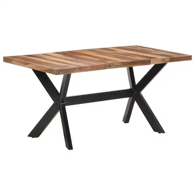 Mesa de comedor de madera maciza de acacia color miel 140 x 70 x 75 cm - 160 x 80 x 75 cm