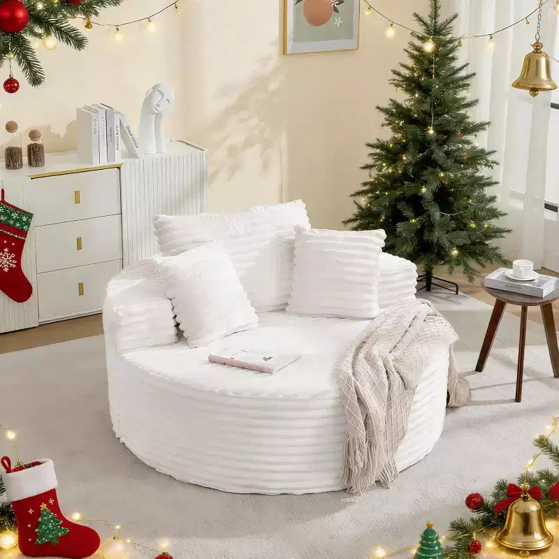 Sofá-cama Oversized de Pana de 55 pulgadas, Sillón Chaise Lounge, Sofá Nube sin Estructura con Asiento Profundo y Almohadas para Sala de Estar o Dormitorio