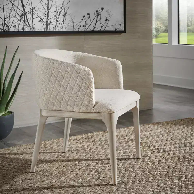 Silla de comedor jaspeada - Blanco/Beige