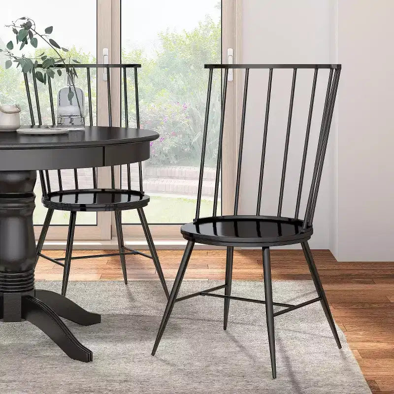 Sillas de comedor Windsor clásicas de respaldo alto