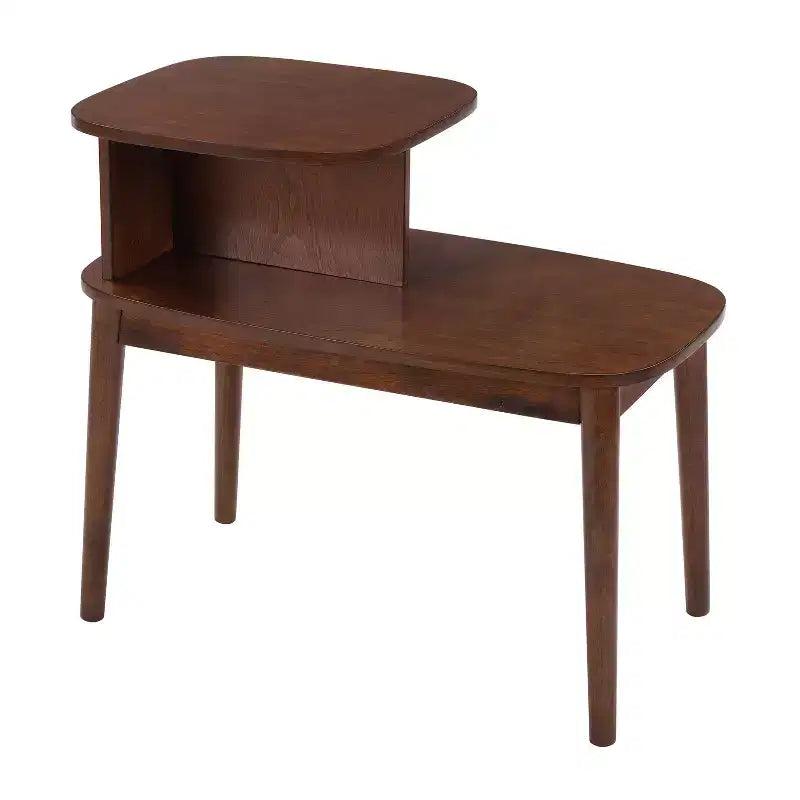 Mesa Auxiliar con Cubierta Rectangular de Madera 1-Pieza