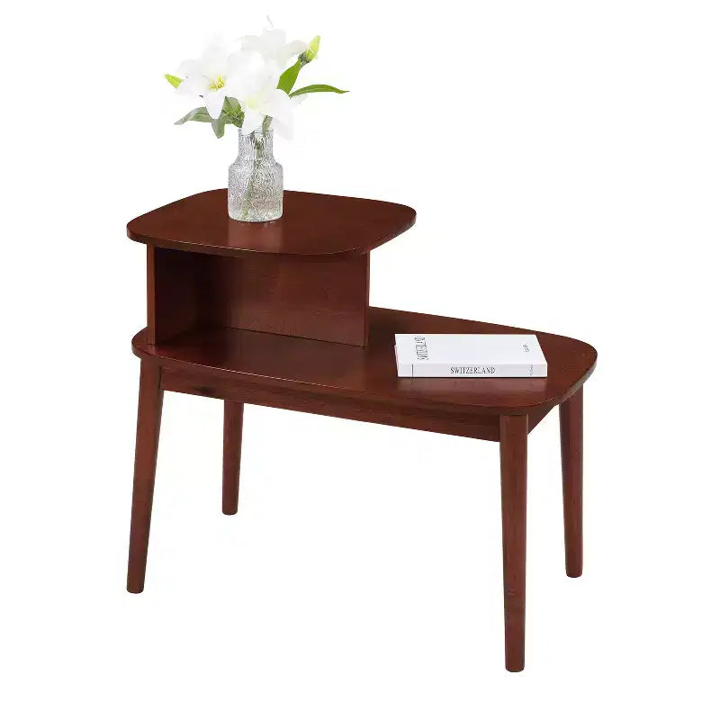 Mesa Auxiliar con Cubierta Rectangular de Madera 1-Pieza
