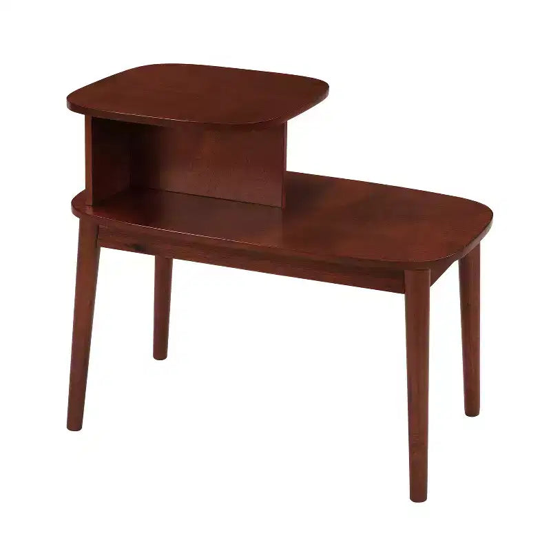 Mesa Auxiliar con Cubierta Rectangular de Madera 1-Pieza