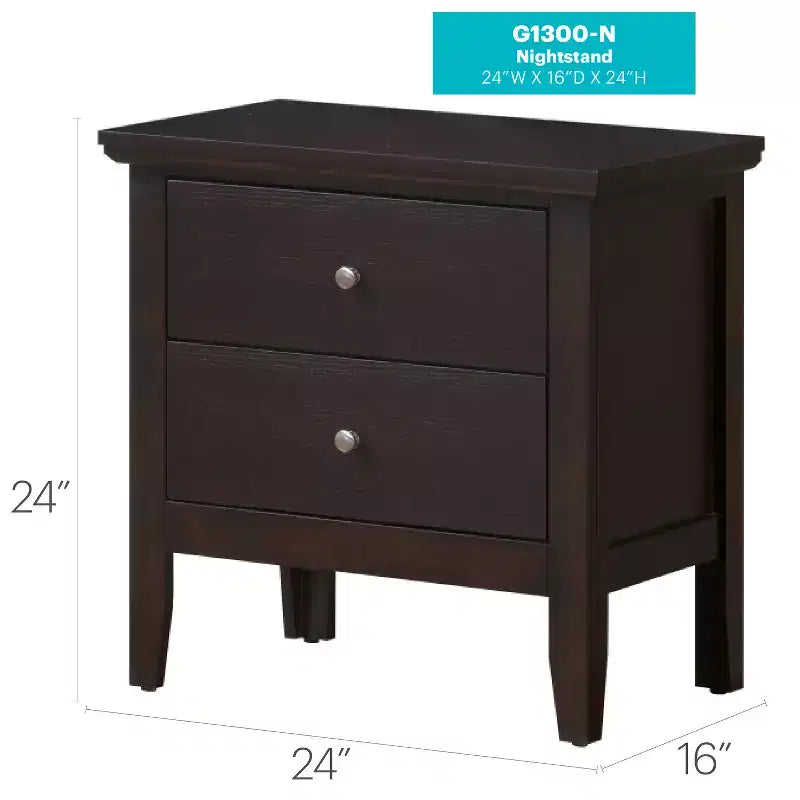 Mesa de Noche Rectangular de Madera de Cerezo para Sala y Dormitorio