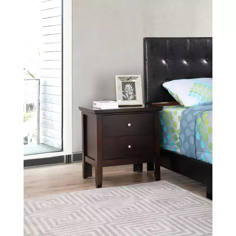 Mesa de Noche Rectangular de Madera de Cerezo para Sala y Dormitorio