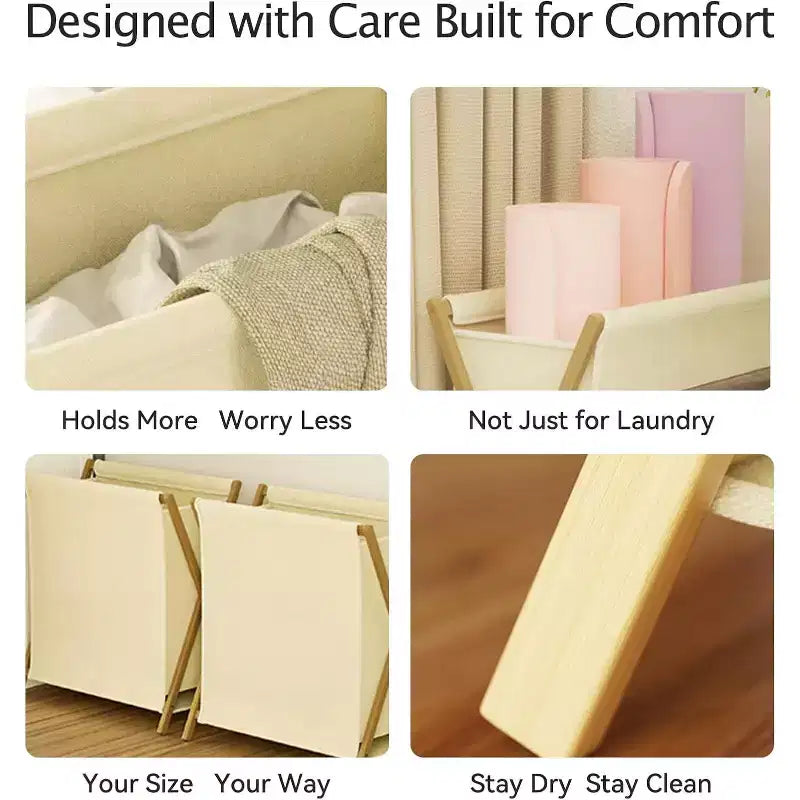 Soporte para cesta de ropa plegable y ecológico