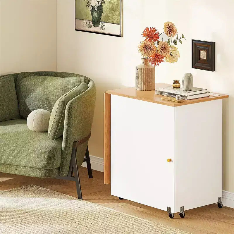 Mesa de Costura Plegable con Ruedas Bloqueables, Estación de Manualidades con Estantes y Bandejas de Almacenamiento para Máquina de Coser