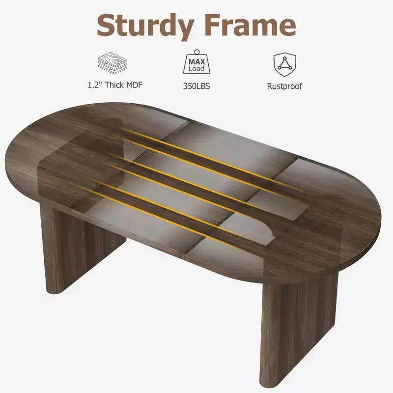 Mesa de comedor ovalada grande para 6-8 personas, mesa de cocina estilo granja con base de madera gruesa y resistente, mesa de comedor para cocina, sala de estar u oficina