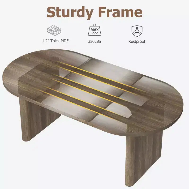 Mesa de comedor ovalada grande para 6-8 personas, mesa de cocina estilo granja con base de madera gruesa y resistente, mesa de comedor para cocina, sala de estar u oficina