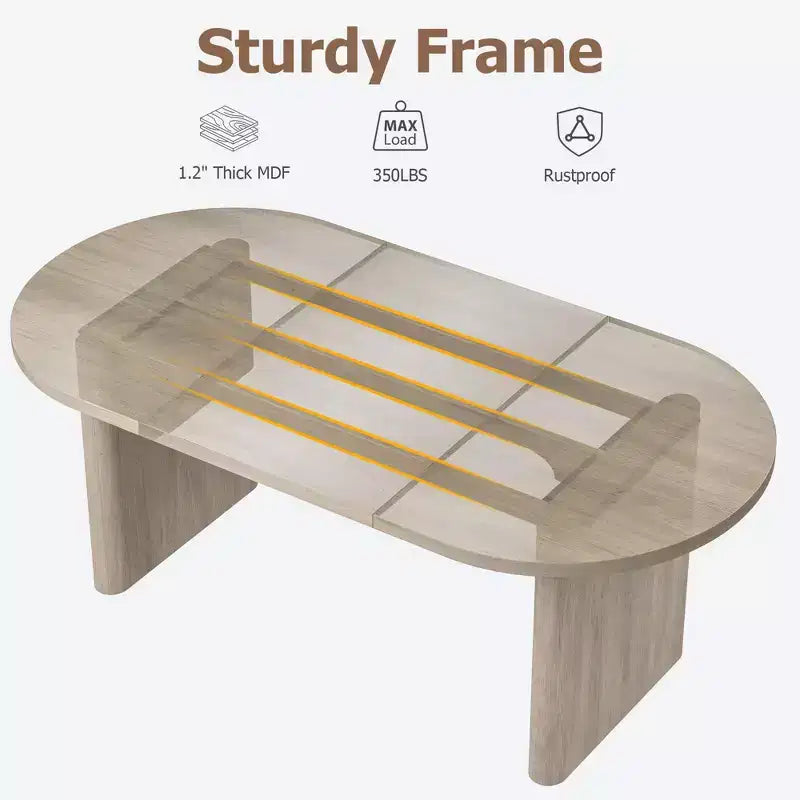 Mesa de comedor ovalada grande para 6-8 personas, mesa de cocina estilo granja con base de madera gruesa y resistente, mesa de comedor para cocina, sala de estar u oficina
