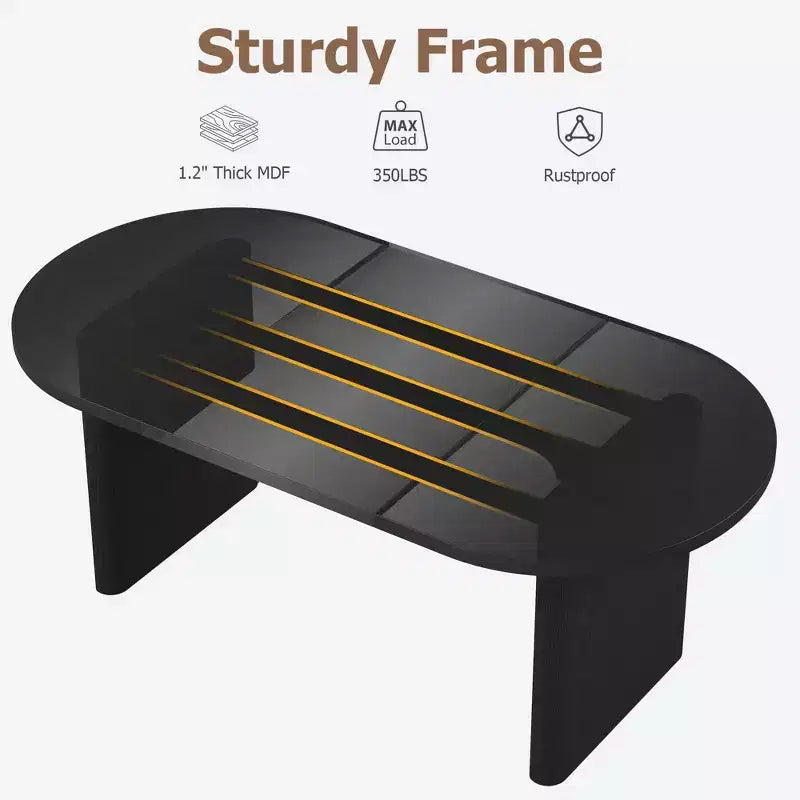 Mesa de comedor ovalada grande para 6-8 personas, mesa de cocina estilo granja con base de madera gruesa y resistente, mesa de comedor para cocina, sala de estar u oficina