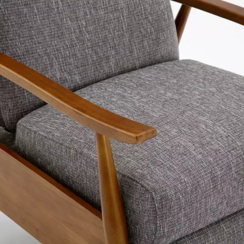 Sillón Reclinable de Respaldo Push-Back Gris Ceniza: Resistente a las manchas, patas de madera de castaño, relleno de espuma
