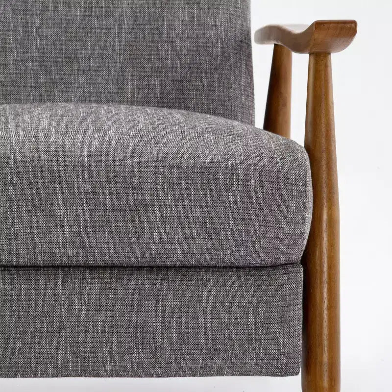 Sillón Reclinable de Respaldo Push-Back Gris Ceniza: Resistente a las manchas, patas de madera de castaño, relleno de espuma