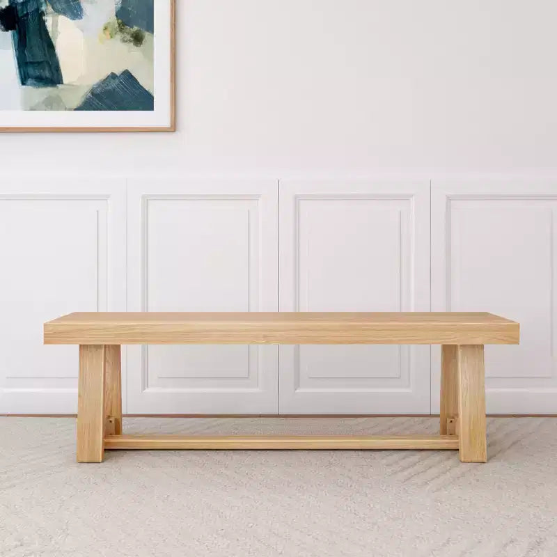 Banco de comedor rústico, banco de madera maciza para mesa de comedor/cocina, 60", nogal cepillado