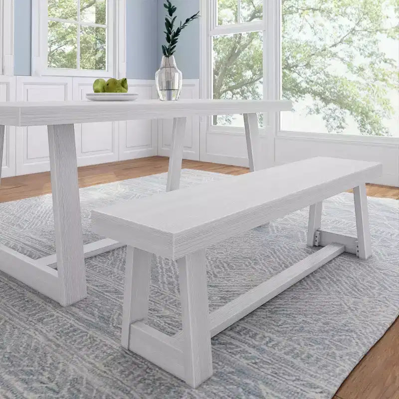 Banco de comedor rústico, banco de madera maciza para mesa de comedor/cocina, 60", nogal cepillado