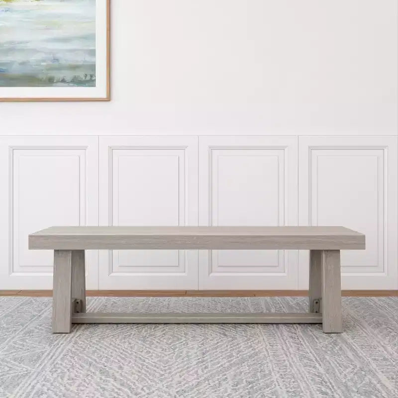 Banco de comedor rústico, banco de madera maciza para mesa de comedor/cocina, 60", nogal cepillado