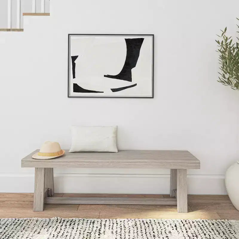 Banco de comedor rústico, banco de madera maciza para mesa de comedor/cocina, 60", nogal cepillado
