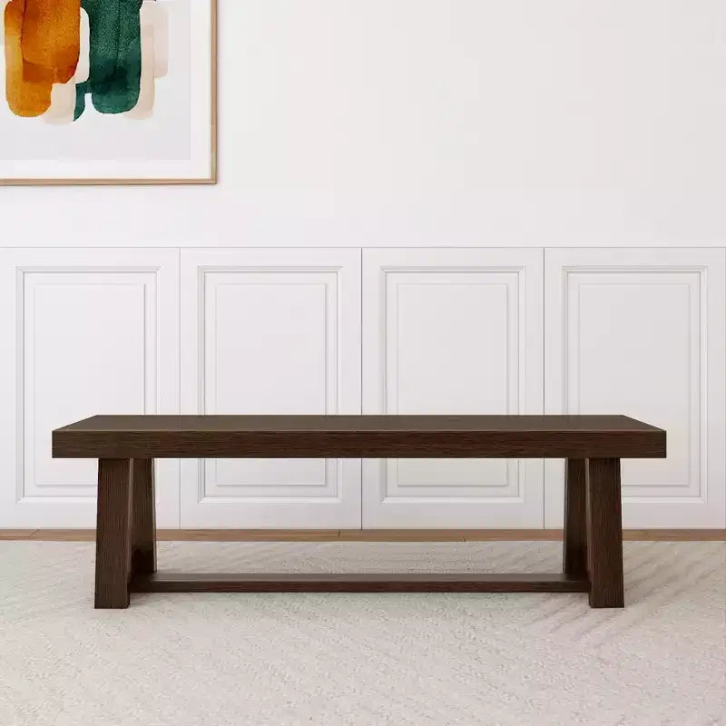 Banco de comedor rústico, banco de madera maciza para mesa de comedor/cocina, 60", nogal cepillado