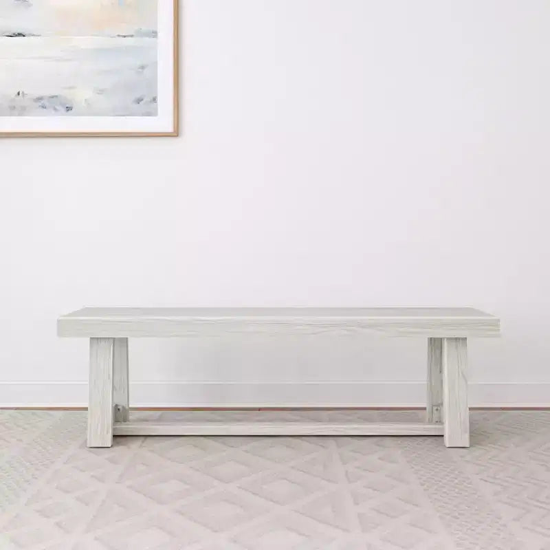 Banco de comedor rústico, banco de madera maciza para mesa de comedor/cocina, 60", nogal cepillado