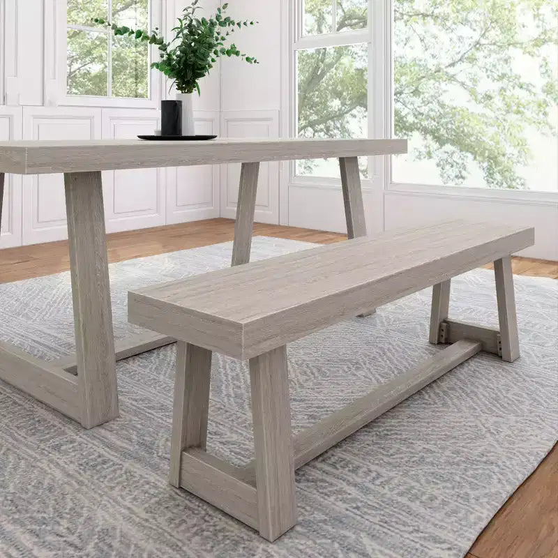Banco de comedor rústico, banco de madera maciza para mesa de comedor/cocina, 60", nogal cepillado