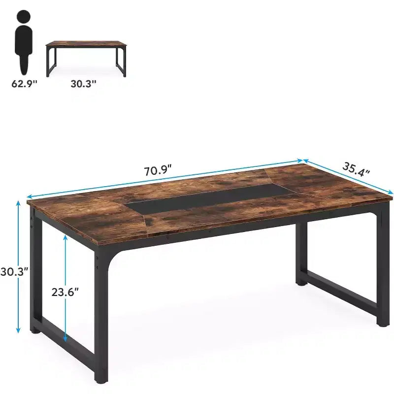 Mesa de conferencia rectangular de 180 cm, mesa de reunión/seminario