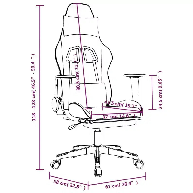 Silla de juego ajustable - Negra y gris, piel sintética, diseño ergonómico, giro de 360 grados, ruedas giratorias, respaldo reclinable y reposapiés