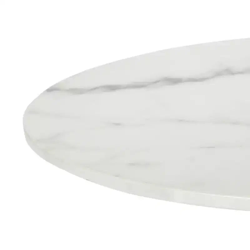 Mesa auxiliar redonda con cubierta de imitación mármol
