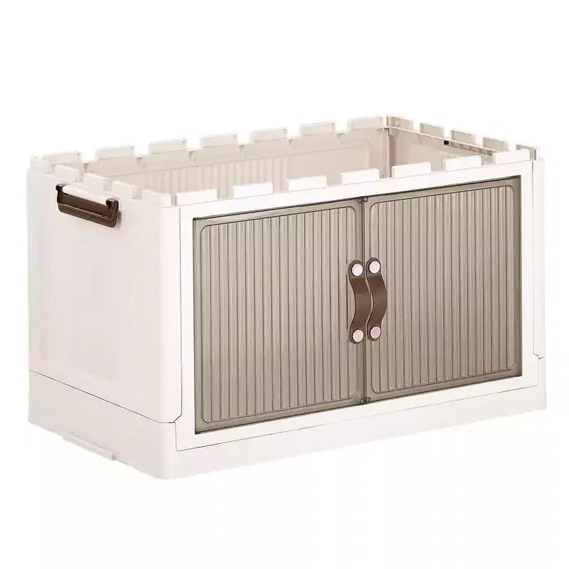 Contenedores de almacenamiento plegables de 38/50/62" Cubos de plástico para juguetes/organizadores apilables de ropa con ruedas bloqueables, blanco