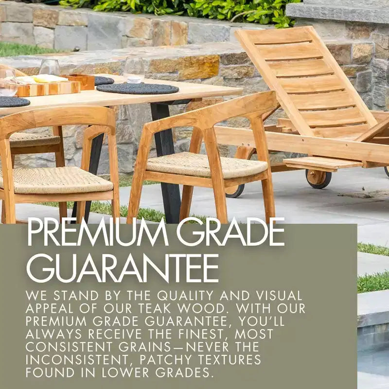 Sillón plegable de teca nórdica natural para patio al aire libre - Beige
