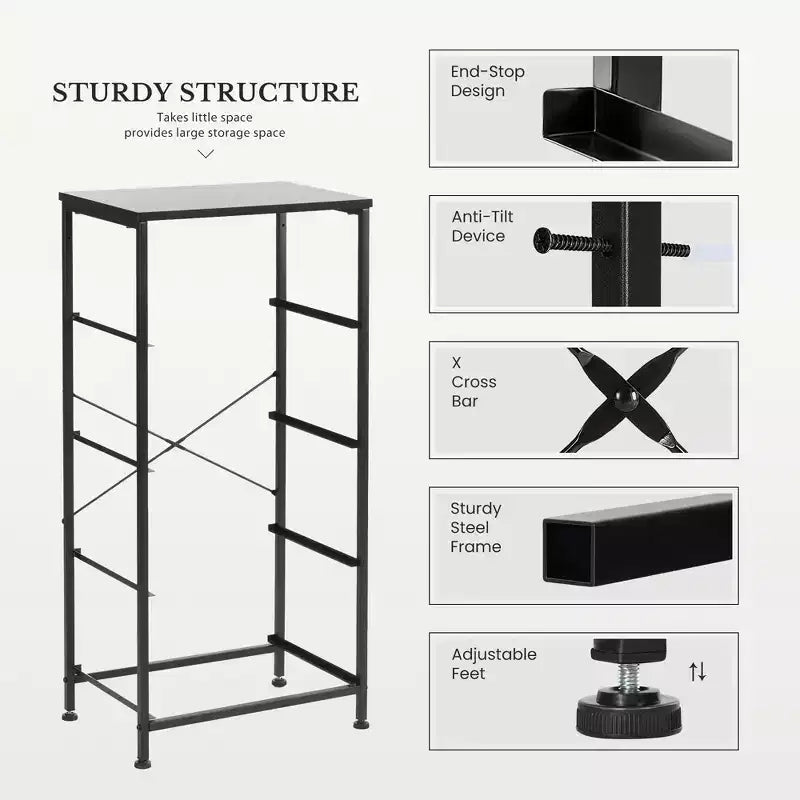 Cómoda de tela de 4 cajones con cubierta de madera, estructura de acero, amplio almacenamiento para dormitorio, sala de estar, clóset