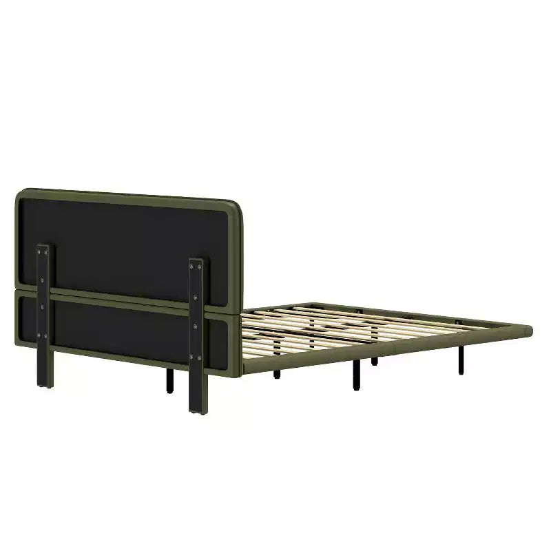 Cama flotante tapizada moderna tamaño full con iluminación LED