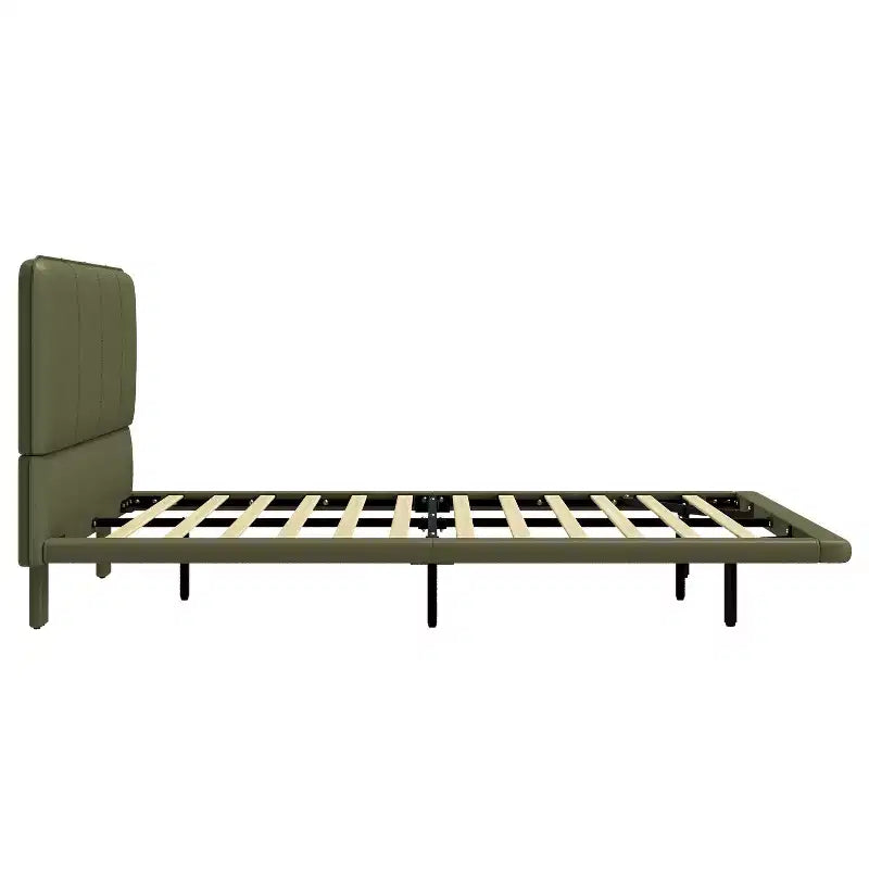 Cama flotante tapizada moderna tamaño full con iluminación LED