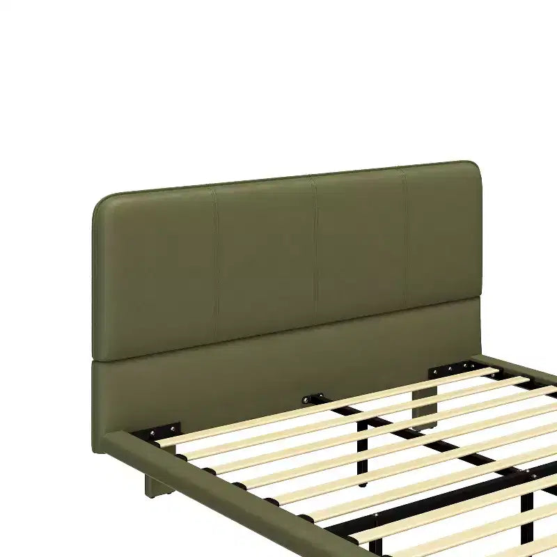 Cama flotante tapizada moderna tamaño full con iluminación LED