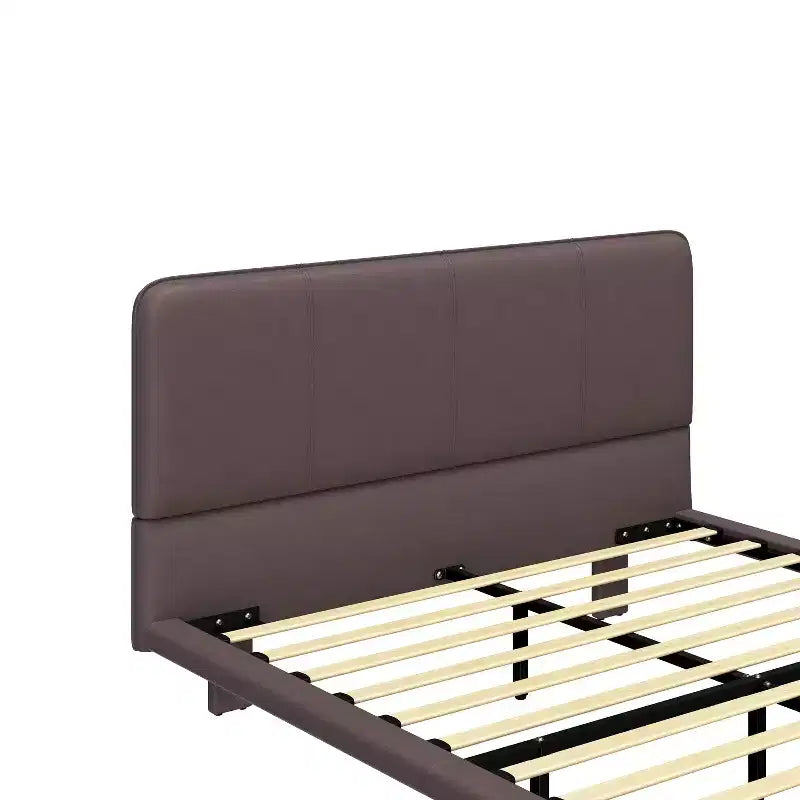 Cama flotante tapizada moderna tamaño full con iluminación LED