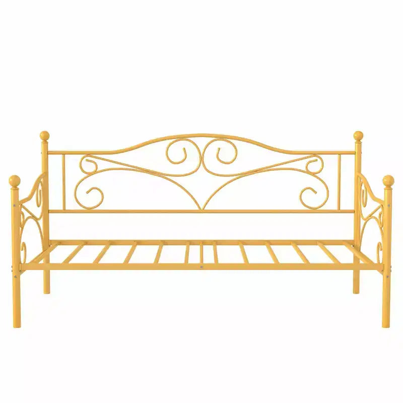 Sofá cama clásico individual con diseño elegante, sofá cama de plataforma de metal con cabecero, sofá cama para espacios pequeños